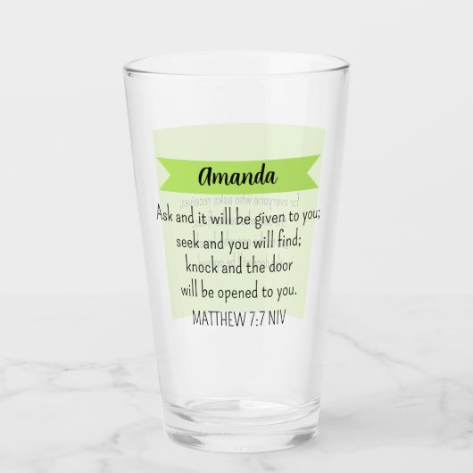 Simple Lime Green Frage Gottsbibel Verse Christlic Glas (Vorderseite)