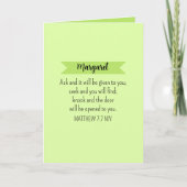 Simple Lime Green Frage Gottsbibel Verse Christlic Karte (Vorderseite)