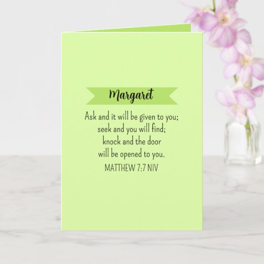 Simple Lime Green Frage Gottsbibel Verse Christlic Karte (Orchidee)