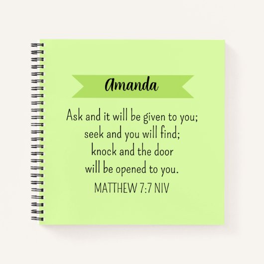 Simple Lime Green Frage Gottsbibel Verse Christlic Notizblock (Vorderseite)