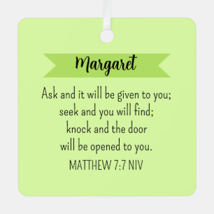 Simple Lime Green Frage Gottsbibel Verse Christlic Ornament Aus Metall