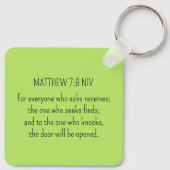 Simple Lime Green Frage Gottsbibel Verse Christlic Schlüsselanhänger (Rückseite)