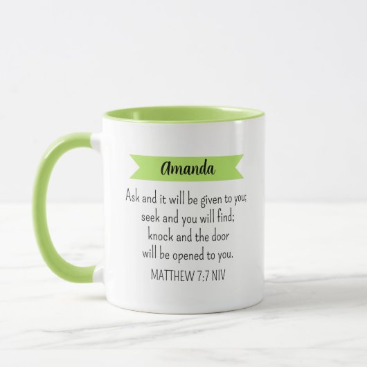 Simple Lime Green Frage Gottsbibel Verse Christlic Tasse (Links)