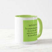 Simple Lime Green Frage Gottsbibel Verse Christlic Tasse (VorderseiteRechts)