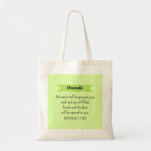 Simple Lime Green Frage Gottsbibel Verse Christlic Tragetasche (Vorne)