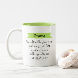 Simple Lime Green Frage Gottsbibel Verse Christlic Zweifarbige Tasse