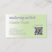 Simple Lime Green Lavender Violet White Typografy Visitenkarte (Rückseite)