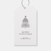 Simple Line Art Merry Christmas Tree Geschenkanhänger (Vorderseite)