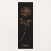 Simple Line Art Rose Custom Name Yogamatte (Vorderseite)
