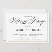 Simple Lines Calligraphy Elegante Willkommen Party Einladung (Vorderseite)