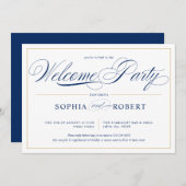 Simple Lines Calligraphy Elegante Willkommen Party Einladung (Vorne/Hinten)