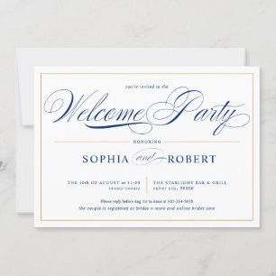 Simple Lines Calligraphy Elegante Willkommen Party Einladung