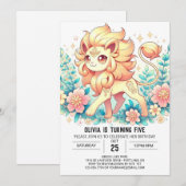 Simple Lion Digital Geburtstag Einladung (Vorne/Hinten)