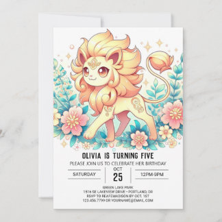 Simple Lion Digital Geburtstag Einladung