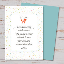 Simple Little Fox Dankeschön mit Gedicht Dankeskarte