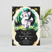 Simple Little Wolf Baby Dusche Einladung (Stehend Vorderseite)
