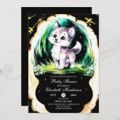 Simple Little Wolf Baby Dusche Einladung (Vorne/Hinten)