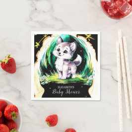 Simple Little Wolf Baby Dusche Serviette