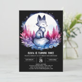 Simple Little Wolf Birthday Einladung (Stehend Vorderseite)