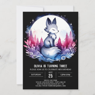Simple Little Wolf Birthday Einladung