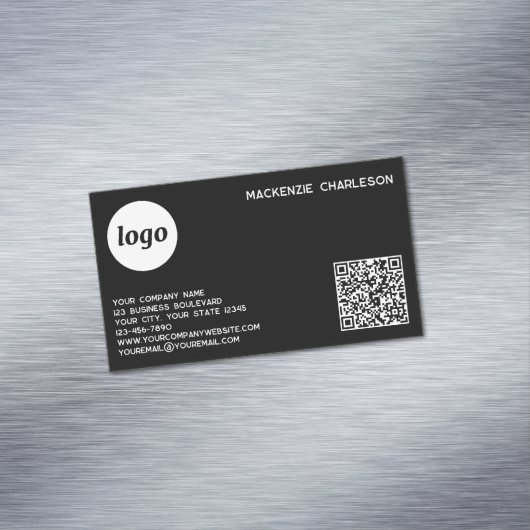 Simple Logo and QR Code Magnetische Visitenkarte (Beispiel)
