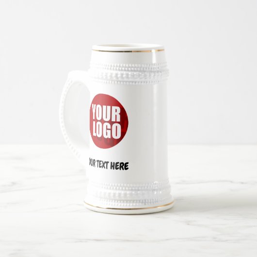 Simple Logo and Text Business Beer Stein Custom Bierglas (Vorderseite Links)