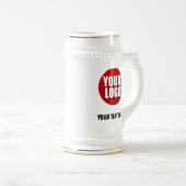 Simple Logo and Text Business Beer Stein Custom Bierglas (VorderseiteRechts)