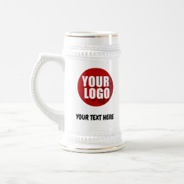 Simple Logo and Text Business Beer Stein Custom Bierglas