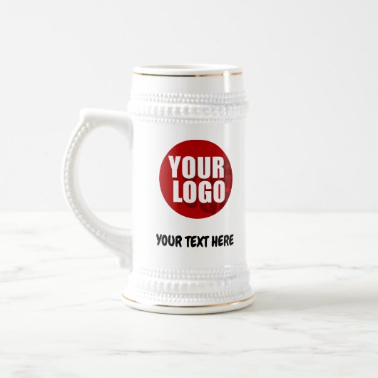 Simple Logo and Text Business Beer Stein Custom Bierglas (Links)