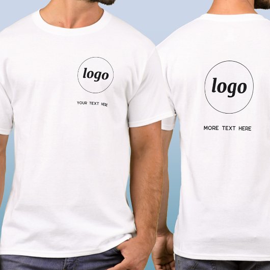 Simple Logo and Text Business Crest and Back T-Shirt