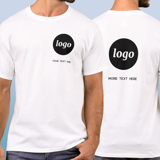 Simple Logo and Text Business Crest and Back T-Shirt