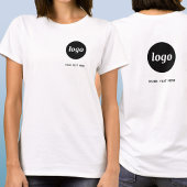 Simple Logo and Text Business Crest and Back T-Shirt
