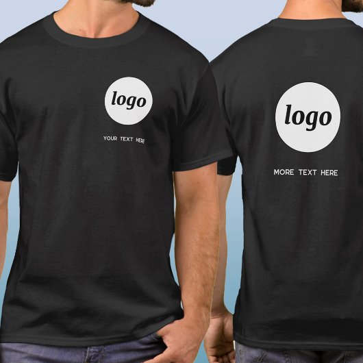 Simple Logo and Text Business Crest and Back T-Shirt