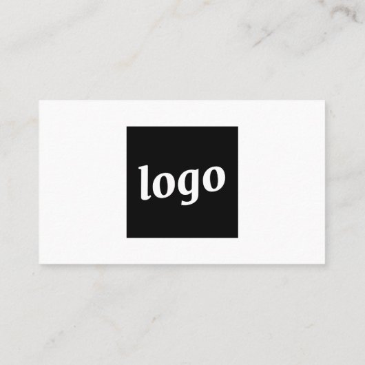 Simple Logo and Text QR Code Visitenkarte (Rückseite)