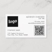Simple Logo and Text QR Code Visitenkarte (Vorderseite)