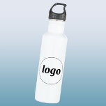 Simple Logo Branding Business Promotional Edelstahlflasche<br><div class="desc">Add your own logo and choice of text to this design. Remove the top or lower text if you prefer. Minimalist and professional branding to promote brand loyalty. Great for employee branding, or as a promotional product for your clients and customers. Make your brand visible in a way that feels...</div>