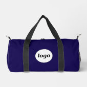 Simple Logo Branding Promotional Business Blue Duffle Bag (Vorderseite)