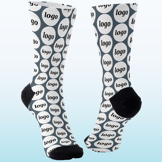 Simple Logo Business Pattern Charcoal Gray Socken