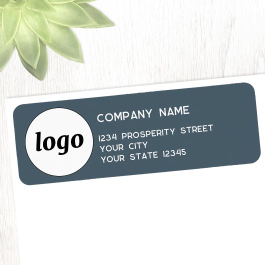 Simple Logo Company Return Address Charcoal Gray