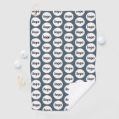 Simple Logo Pattern Business Charcoal Gray Golfhandtuch (Insitu)