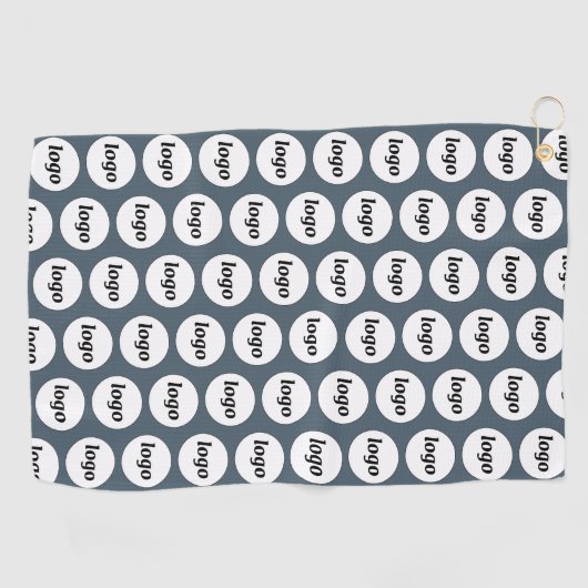 Simple Logo Pattern Business Charcoal Gray Golfhandtuch (Horizontal)