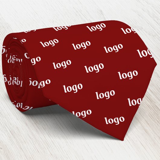 Simple Logo Pattern Dark Burgundy Red Business Krawatte