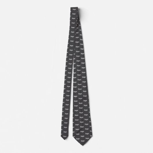 Simple Logo Pattern Dark Charcoal Gray Business Krawatte (Rückseite)