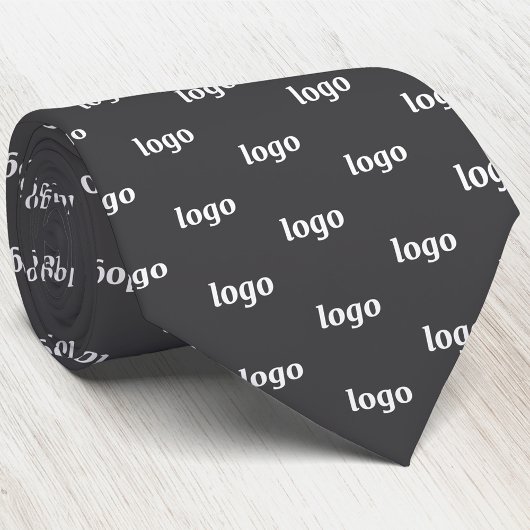 Simple Logo Pattern Dark Charcoal Gray Business Krawatte
