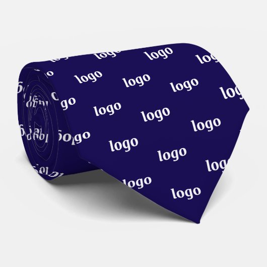 Simple Logo Pattern Navy Blue Business Krawatte (Gerollt)