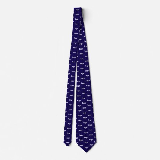 Simple Logo Pattern Navy Blue Business Krawatte (Rückseite)