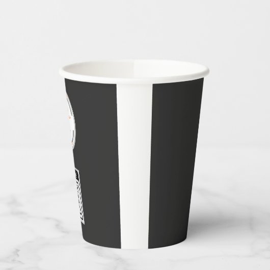 Simple Logo QR Code Business Black Pappbecher (Links)