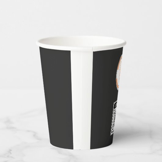 Simple Logo QR Code Business Black Pappbecher (Rechts)
