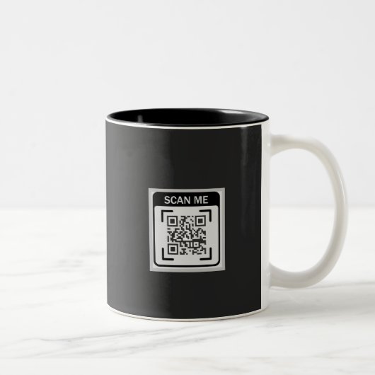 Simple Logo QR Code Business Black Zweifarbige Tasse (Rechts)