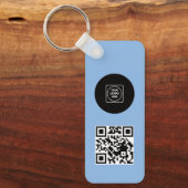 Simple Logo QR Code Business Blue Keychains Schlüsselanhänger (Vorderseite)
